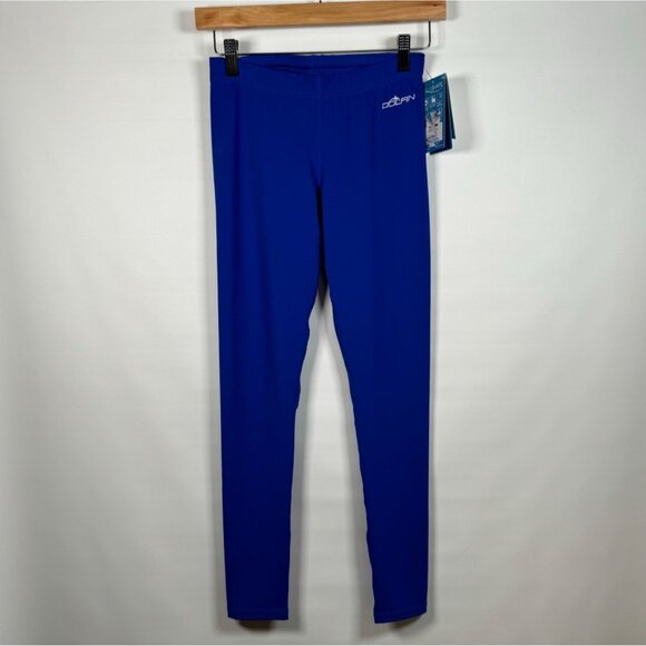 NWT Dolfin Aquashape Women's Swim Leggings Size S Blue Sun Protection Low Rise - Picture 2 of 16